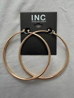 INC Gold Oversized Hoop Earrings